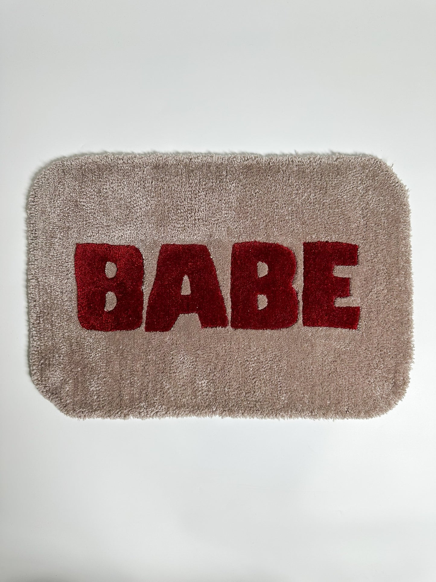 “BABE” Coffee Handmade Tufted Rug