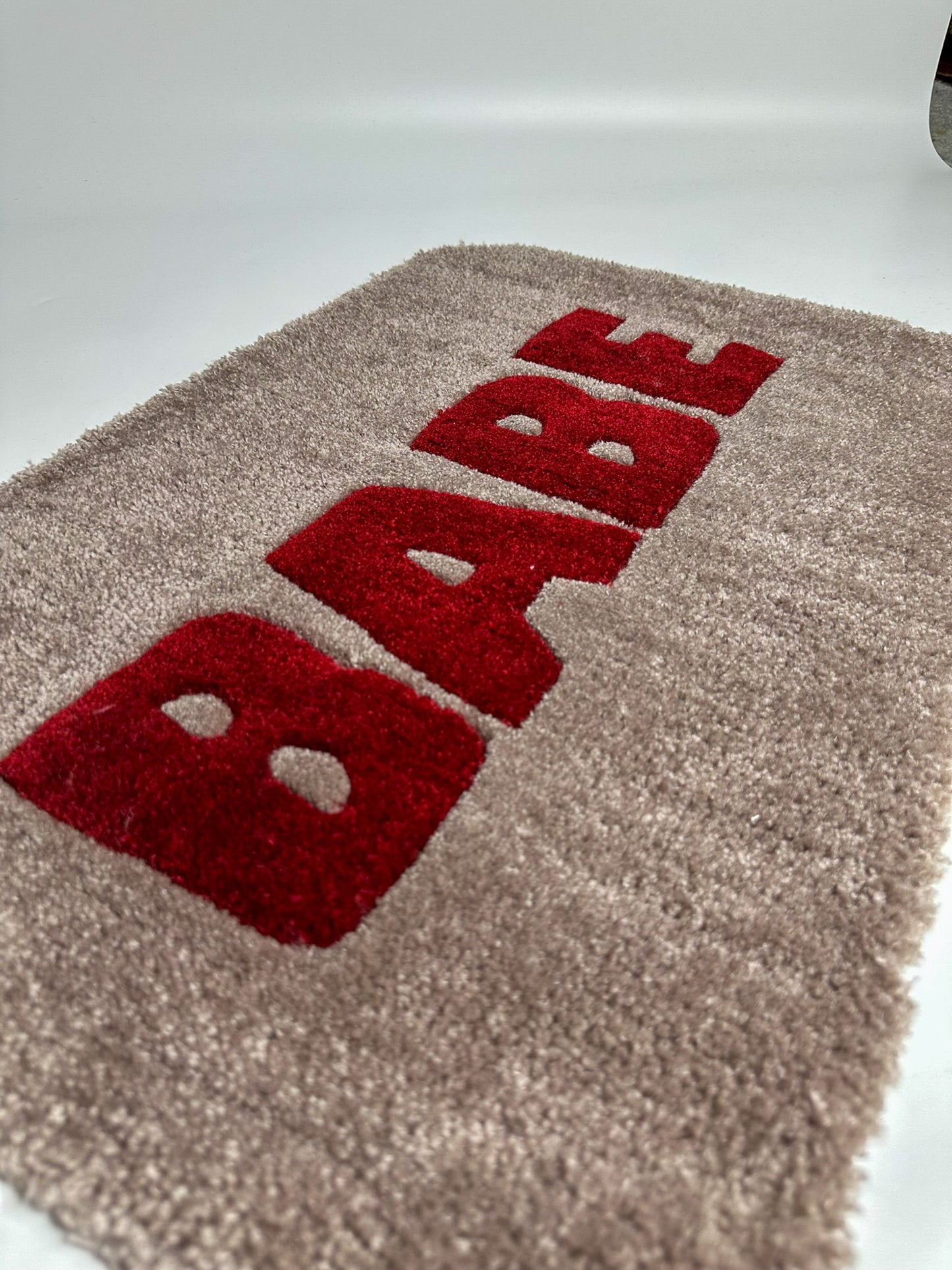 “BABE” Coffee Handmade Tufted Rug