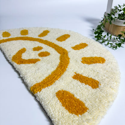 Handmade Tufting Rug with Sun Design