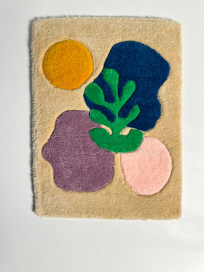 Abstract Nature-Inspired Handmade Tufted Rug