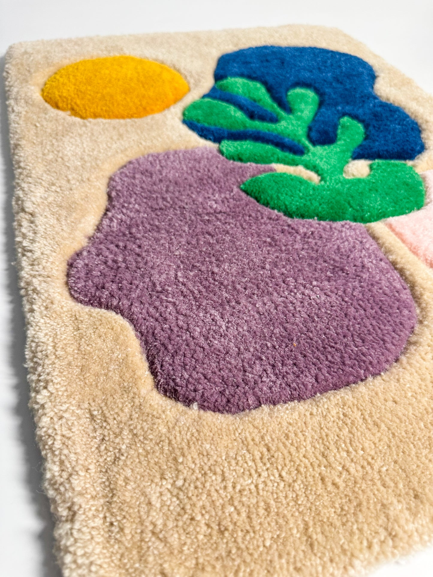 Abstract Nature-Inspired Handmade Tufted Rug