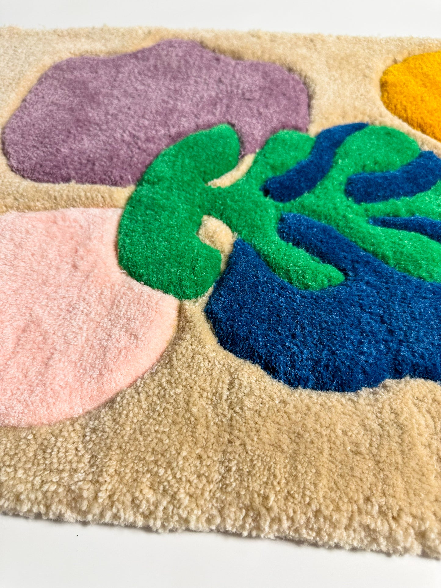 Abstract Nature-Inspired Handmade Tufted Rug