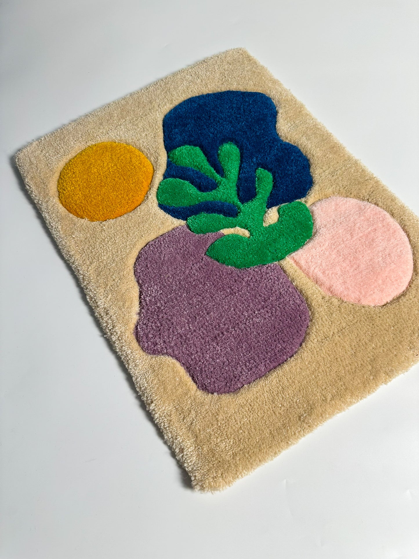 Abstract Nature-Inspired Handmade Tufted Rug