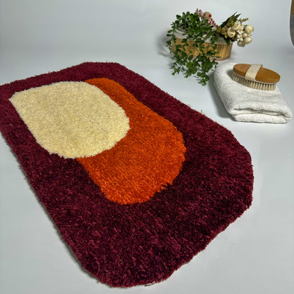 Crimson Waves – Modern Handmade Decorative Tufted Rug