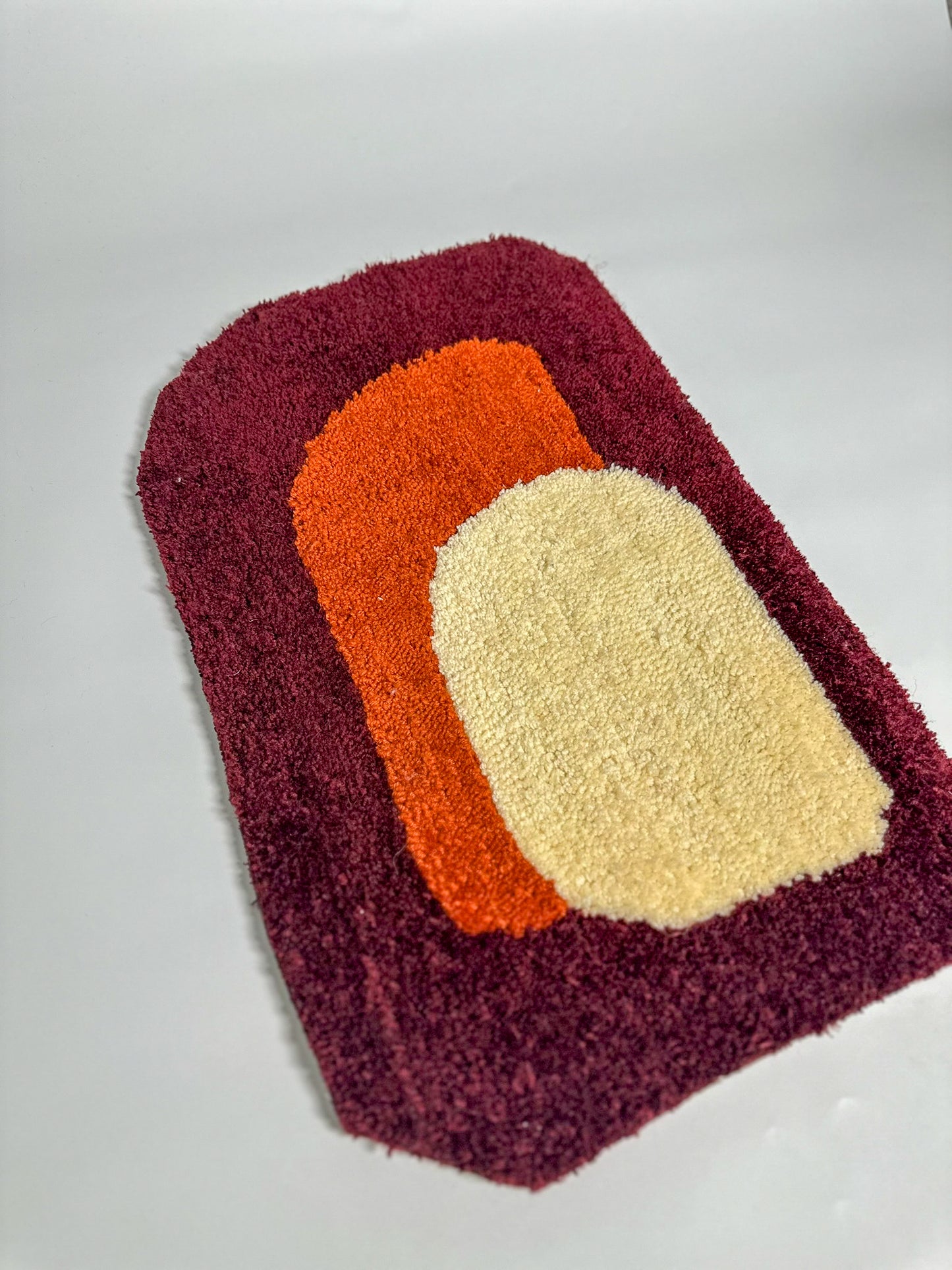 Crimson Waves – Modern Handmade Decorative Tufted Rug