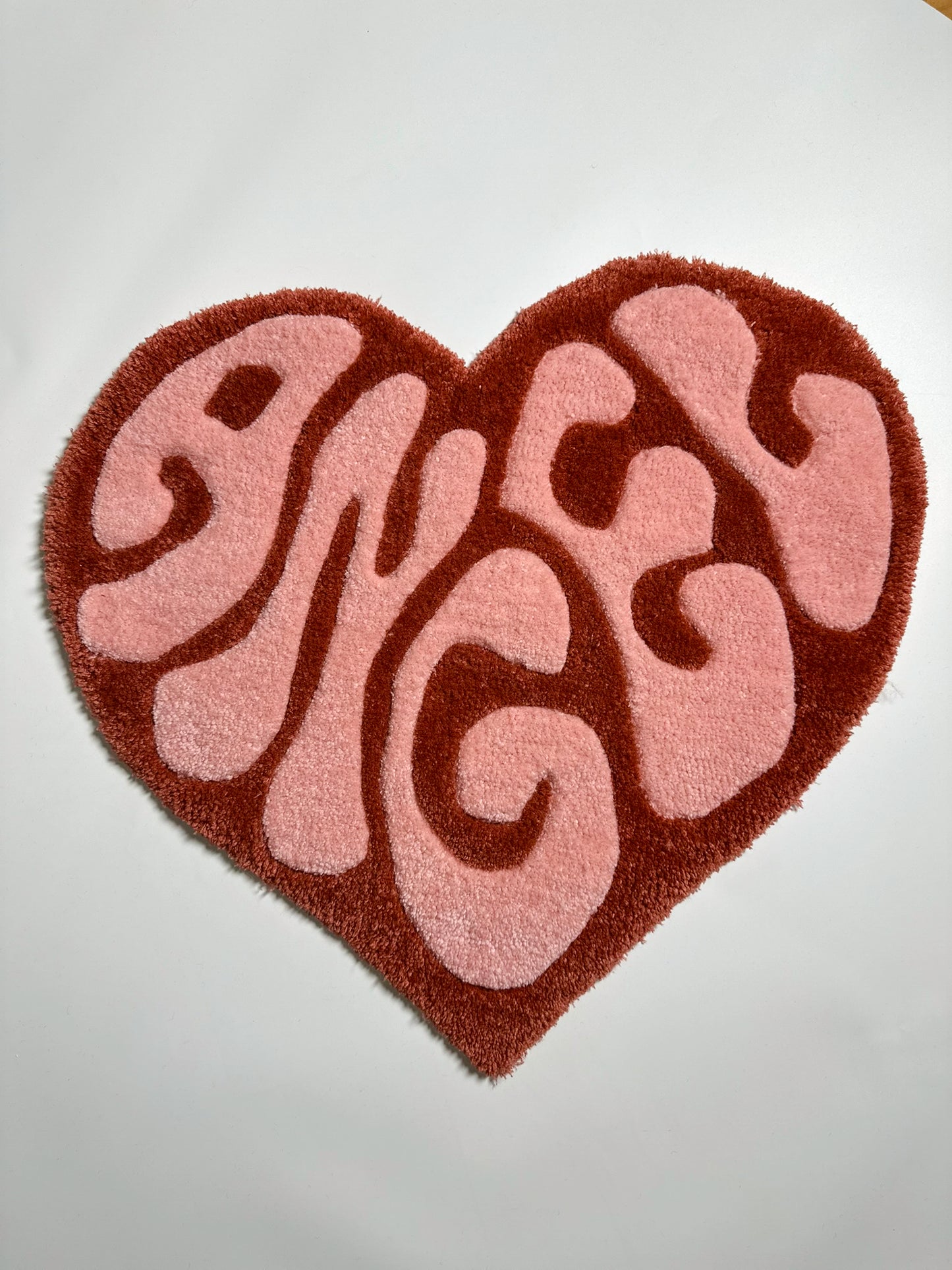 "My Angel" Handcrafted Tufting Rug with Inscription, Doormat