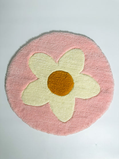 Blossom in Pink – Handmade Tufted Flower Rug
