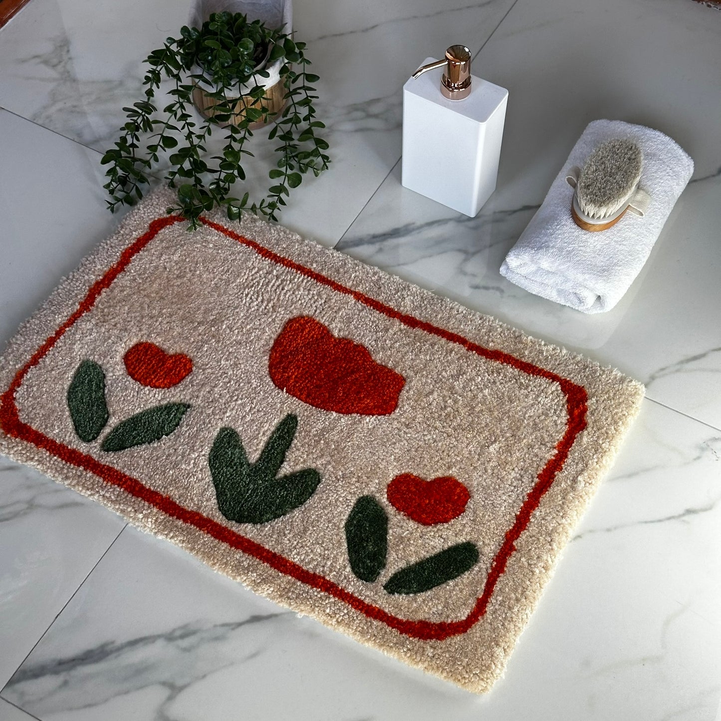 Orange Tulip Tufting Rug